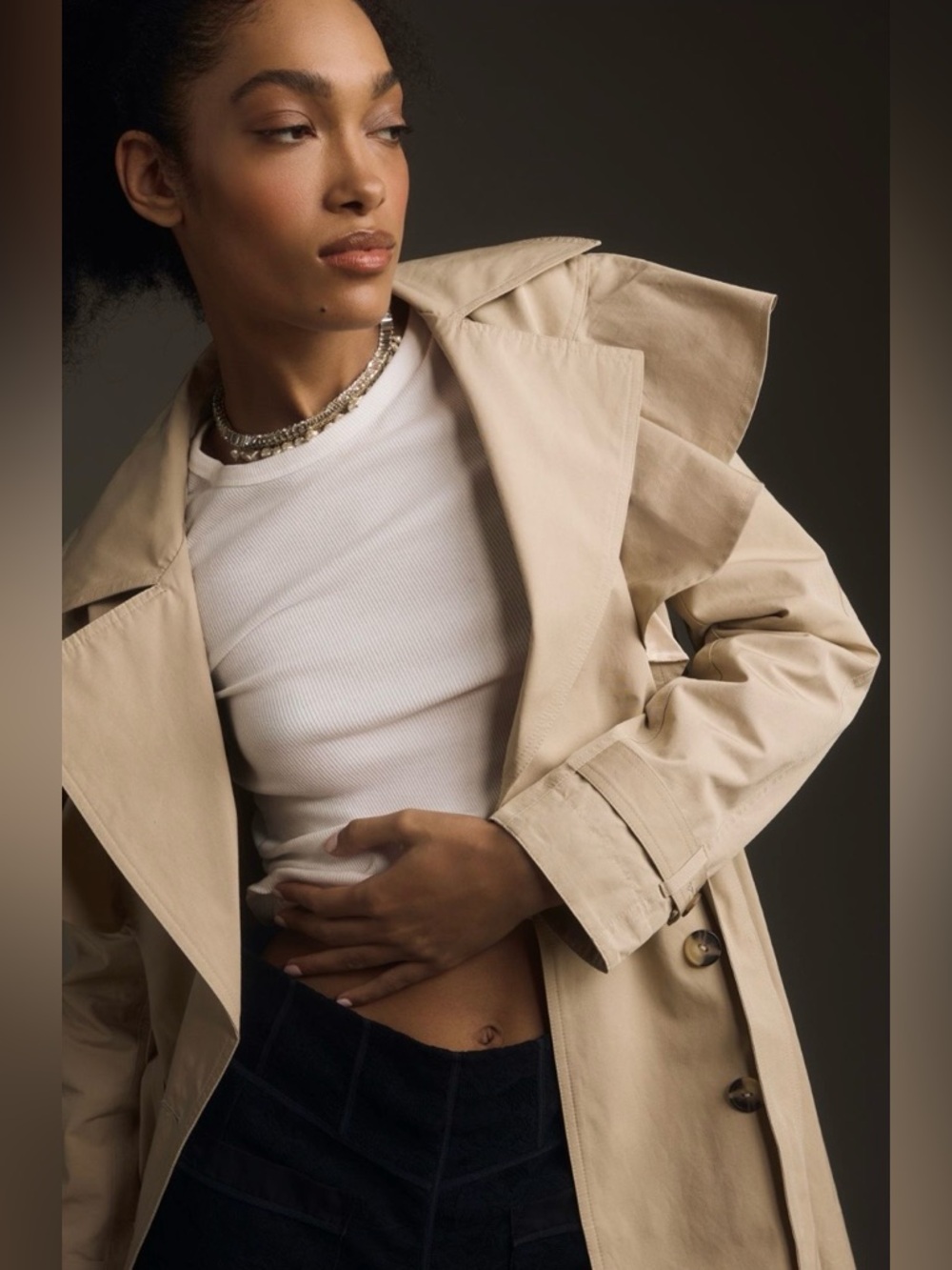 By Anthropologie Ruffled
Trench Coat - Picture 3 of 8